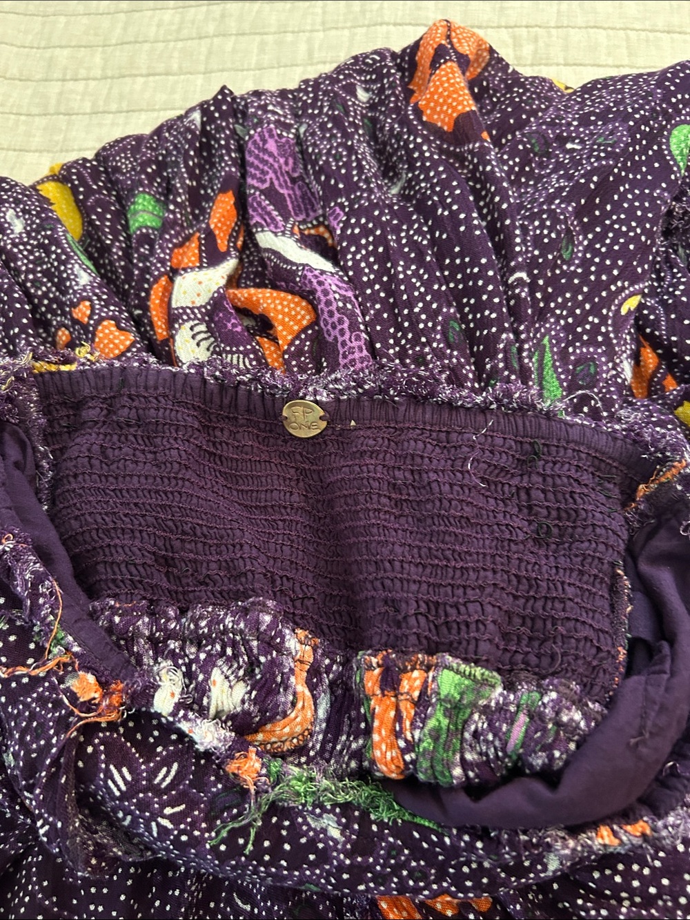 Free People One Bali Nights rare boho purple Floral Maxi Dress XS - Picture 15 of 15